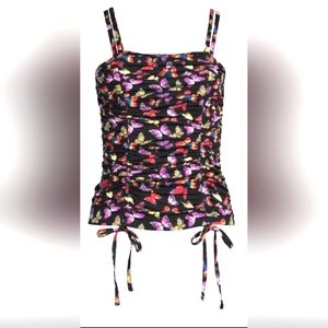 NoBo Juniors Black Soot‎ Double Ruched Tank Top MED (7-9)